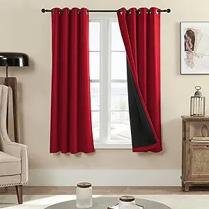 6. Cherry Red Curtain Panels