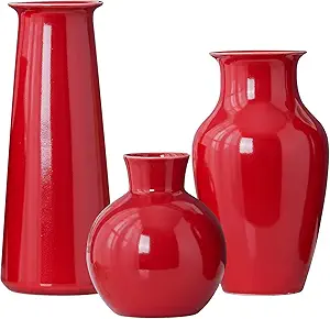 5. Cherry Red Ceramic Vases