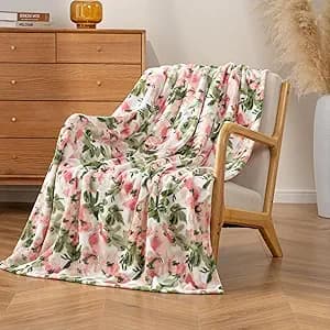 4. Pastel Floral Throw Blanket