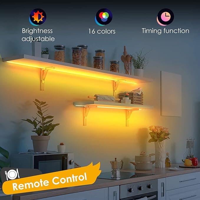 7. LED Strip Light Shelving