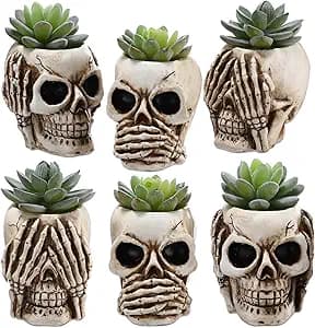 6. Pastel Goth Skull Planters